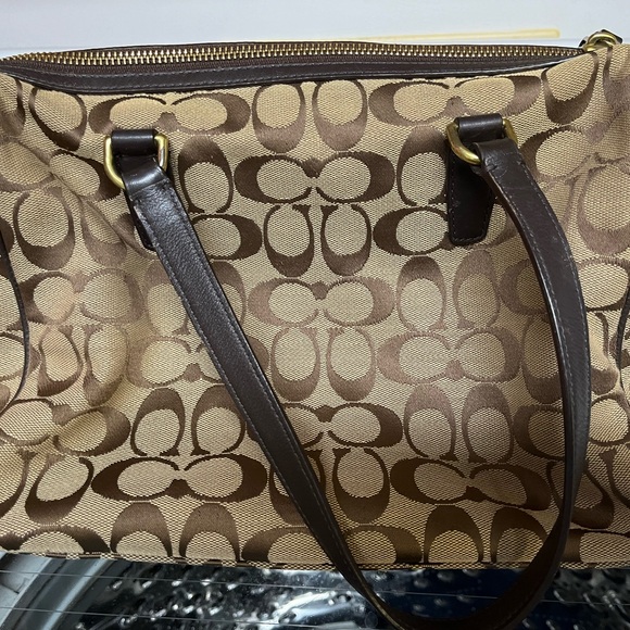 Coach Teal Stripe Signature C Handbag - Picture 2 of 5